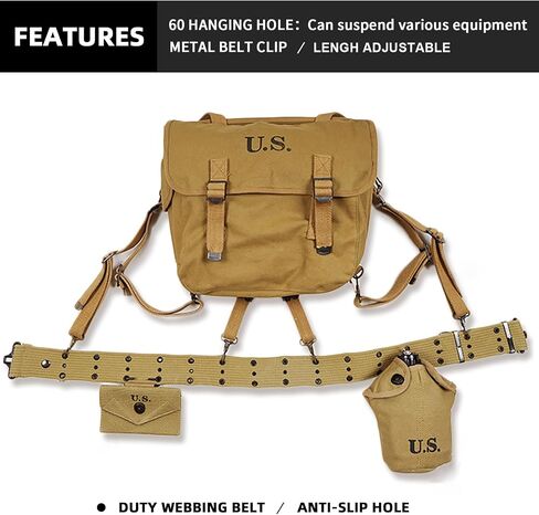 WW2 US Army Pistol Battle Tactical Military Hunting Web War Combat Belt in Saudi Arabia