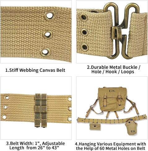 WW2 US Army Pistol Battle Tactical Military Hunting Web War Combat Belt in Saudi Arabia