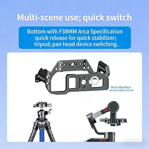 Camera Cage Camera Cage Complete Metal Frame Kit for A7M5 A7R5 A7M4 with Threaded Holes 1/4 3/8 Cold Shoe Mount Slide Slot Arca in Kuwait