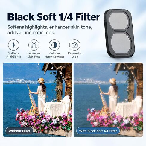 Filter Kit Compatible with DJI Pocket4 Pro VND1-5 CPL Black Mist 1/4 Lens Filters Set, Quick Release Metal Frame for Cinematic Video, Vlogging & Travel Filming in Saudi Arabia