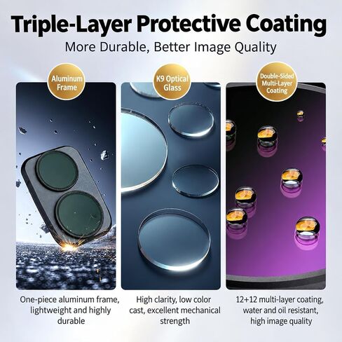 Filter Kit Compatible with DJI Pocket4 Pro VND1-5 CPL Black Mist 1/4 Lens Filters Set, Quick Release Metal Frame for Cinematic Video, Vlogging & Travel Filming in Saudi Arabia