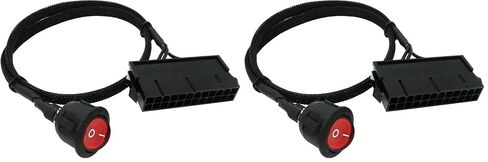 COMeap ATX Power Jumper Cable, 24 Pin ATX Red LED Power On/Off Switch Bridge Adapter Braided 21.5-inch(55cm) in Kuwait