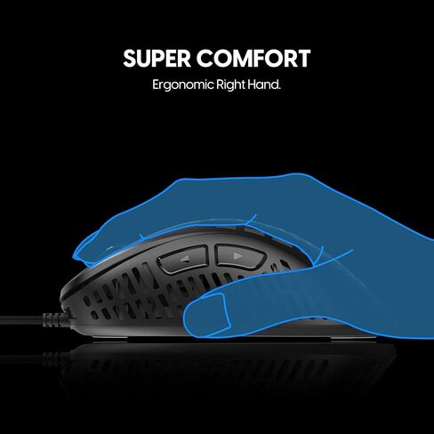 Pulsar Gaming Gears Xlite Ergonomic Gaming Mouse, Black with Bungee in Saudi Arabia