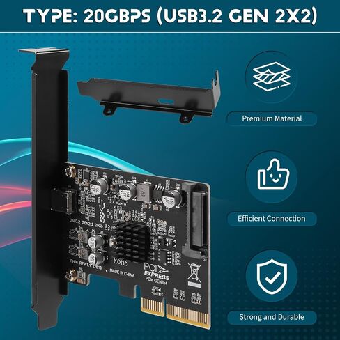PCIe USB Expansion Card 20Gbps USB 3.2 Gen 2x2 Type C for in Saudi Arabia
