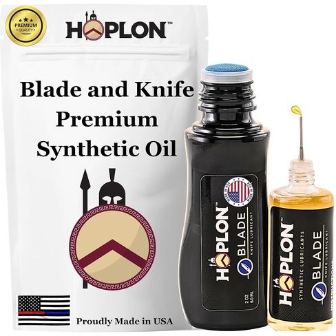 مجموعة Hoplon Blade Premium - زيت السكاكين 3oz (9X أكثر من الزيوت الرائدة) - مجموعة تنظيف والعناية بسكاكين الجيب، أدوات تطبيق الدوبر والإبر، منع الصدأ، مجموعة صيانة السكاكين الكاملة in Kuwait