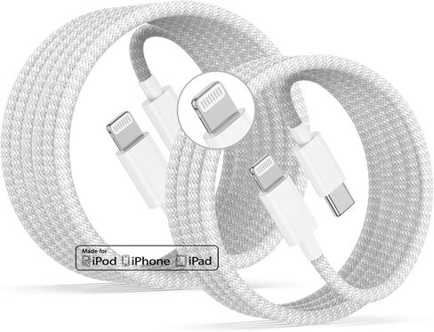 كابل Lightning بقدرة 20 وات إلى USB C، [معتمد من Apple MFi] كابل سريع مجدول in Kuwait