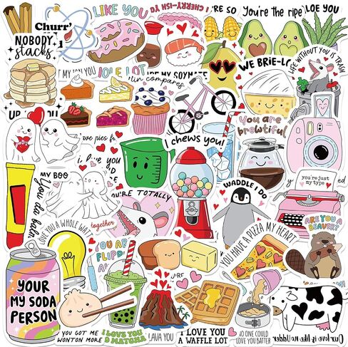 Bookish Puns Stickers, Funny Book Puns Stickers, Water Bottle Laptop Scrapbooking Decals, Readers Gifts(50 Pack) in Saudi Arabia