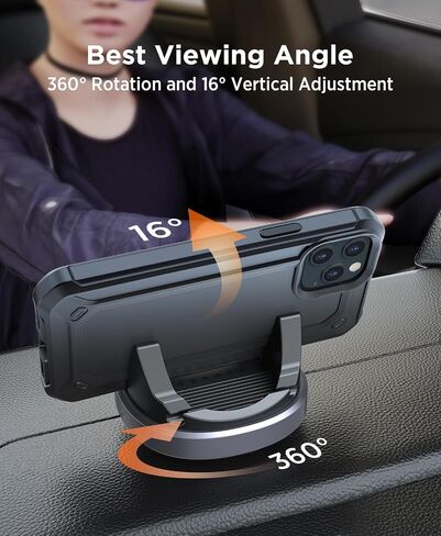 Beeasy Car Phone Holder Mount, 360° Rotation Dashboard Phone Holder, Washable Nano Gel & Silicone Anti-Slip Car Mount for iPhone 17/16/15/14, Samsung, Google Pixel, All Smartphones & GPS in Saudi Arabia