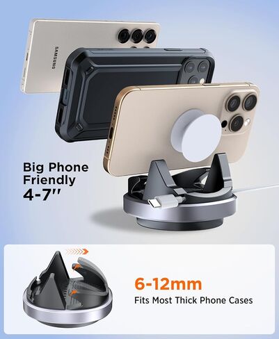 Beeasy Car Phone Holder Mount, 360° Rotation Dashboard Phone Holder, Washable Nano Gel & Silicone Anti-Slip Car Mount for iPhone 17/16/15/14, Samsung, Google Pixel, All Smartphones & GPS in Saudi Arabia