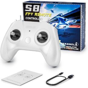 وحدة تحكم FLYDrone S8 FPV Simulator لأجهزة الكمبيوتر التي تعمل بنظام Windows، عصا التحكم USB-C لمحاكاة الطيران بدون طيار، وضع 8 قنوات 2 RC للتدريب عن بعد مع صمام خانق غير مركزي للإقلاع/DRL/غير متحطم (أبيض) in Kuwait