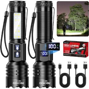 RECHOO Rechargeable Flashlights High Lumen with LCD Display 2 Pack in Saudi Arabia