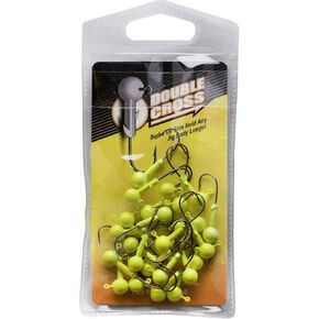 Crappie Magnet Double Cross 25 Packs Jig Heads, Chartreuse , 1/8 ounce in Kuwait