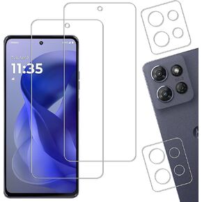[2+2 Pack Tempered Glass Film For Motorola Moto G (2025) Screen Protector 2-Pack with Camera Lens Protector 2-Pack in Saudi Arabia