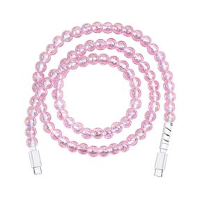 Coolden USB C to USB C Cable Type C Cable Pink Beaded Phone Charger Cord in Saudi Arabia