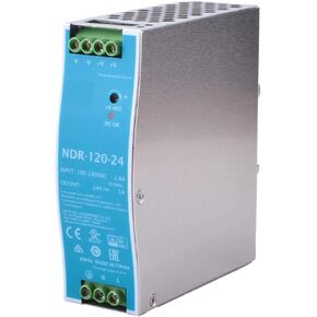 NDR-120-24 24V 5A 120W DIN Rail Power Supply - Reliable Power for DIY Projects - Universal 90-264VAC Input - Robust and Compact - Built-in Protections - UL508 Certified in Saudi Arabia