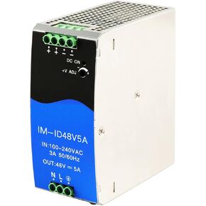 Industrial DIN-Rail Power Supply Single Output 48VDC 5A Power Adapter Total Power 240W Extreme Operating Temp Range -40° – 70°C (-40° – 158°F) UL Approved in Saudi Arabia