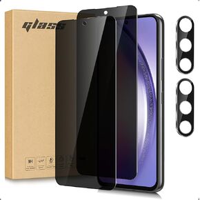 【2+2 pack】Prybaw for Samsung Galaxy A57 5G Privacy Screen Protector with Phone Camera Lens Protector ,Anti Spy Tempered Glass Film,9H,Anti-Scratch Case Friendly Accessories Protector de Pantalla A57,Easy Install in Saudi Arabia