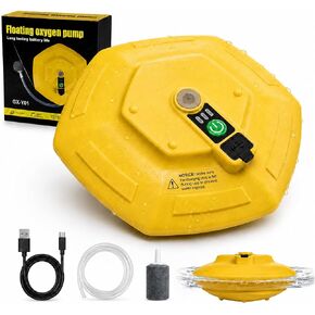 Portable Floating Minnow Bucket Aerator, UFO Stable Buoyancy Design Magnetic Charging Oxygenator, 3 Modes Long Runtime Waterproof Aerator for Boat Ice Sea Fishing in Saudi Arabia