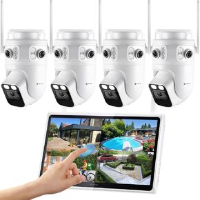 Wireless Security Camera System with 10" Touchscreen NVR, 2K Triple Lens in Saudi Arabia