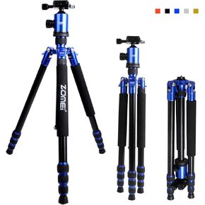 Zomei Z888 Portable SLR Camera Aluminium Tripod Monopod & Ball Head Portable Compact Travel Up to 20lbs Blue in Saudi Arabia