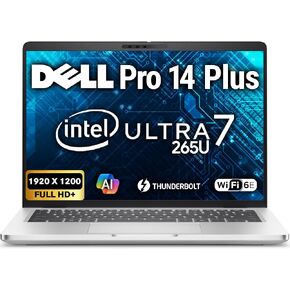 Oemgenuine Dell Pro 14 Plus AI Business Notebook 14" FHD+ Intel Ultra 7-265U, Customized Laptop, 8GB / 16GB / 32GB RAM, 256GB / 512GB / 1TB SSD, WiFi 6E, Backlit Keyboard, FHD Webcam, Windows 11 Pro in Kuwait