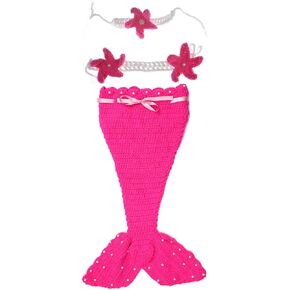 Mermaid Tail Suits for Newborn Photography Props, Woolen Yarn Material, Comfortable to Wear, Non-deformation, Classic Cute Style, Party Costume in Saudi Arabia
