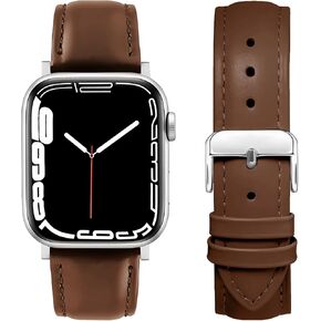 Leather Bands Compatible with Apple Watch 38mm 40mm 41mm 44mm 45mm 49mm for Men Women, Top Genuine Leather Watch Strap Replacement Wristband for iWatch Ultra SE Series 9 8 7 6 5 4 3 2 1 in Saudi Arabia