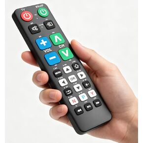 Big Button TV Remote for Seniors, Dementia - Easy Setup | Large Color-Coded Buttons, Works with Traditional TV & Cable Box in Saudi Arabia