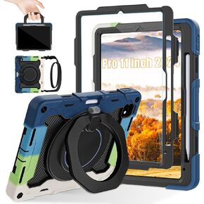 ROISKIN for iPad Air 11 inch M4/M3/M2 Case, iPad Pro 11 inch 4th/3rd/2nd/1st Generation,iPad Air 5th/4th 10.9 inch Case,Heavy Duty Shockproof with 360 Stand Handle Shoulder Strap Pen Holder for Kids in Saudi Arabia