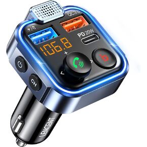 LENCENT FM Transmitter in-Car Adapter, Wireless Bluetooth 5.3 Radio Car Kit in Saudi Arabia