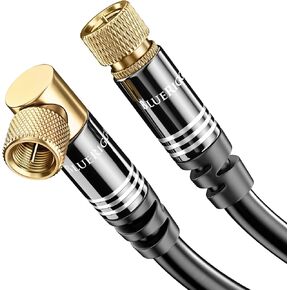 BlueRigger RG6 Coaxial Cable (15FT, 90° Angled to Straight Male F Type Connector Pin, Gold Plated, Triple Shielded) – Digital Audio Video Coax Cable Cord for HDTV, CATV, Modem, Satellite Receivers in Saudi Arabia