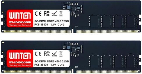 WINTEN DDR5-4800 64GB (2 x 32GB) 288-Pin CL40 1.1V DIMM SDRAM Internal Memory/Expansion Module for Desktop PCs WT-LD4800-D64GB in Saudi Arabia