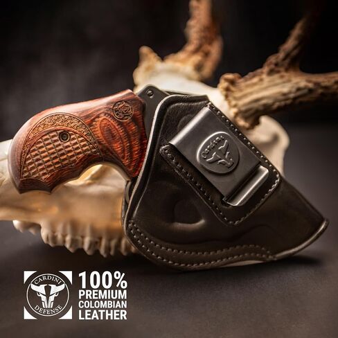Cardini Leather Premium IWB Holster, for 5-Shot Revolvers, for S&W J Frame, for Taurus 605, 642 airweight, 38 Special Holster in Kuwait