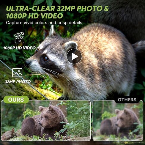 WOSPORTS 2 Pack Mini Trail Camera 1080P 32MP HD Game Camera with 32GB SD Card Wildlife Cameras with Night Vision Motion Activated Waterproof with 4AA Batteries & Card Reader in Saudi Arabia
