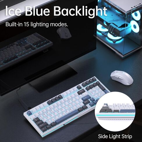 KEMOVE K98SE Mechanical Gaming Keyboard, 98 Keys LED Backlit Programmable, 96% Wired Computer Keyboard with Double Sound Dampening Foam, Pre-lubed Brown Switch in Saudi Arabia