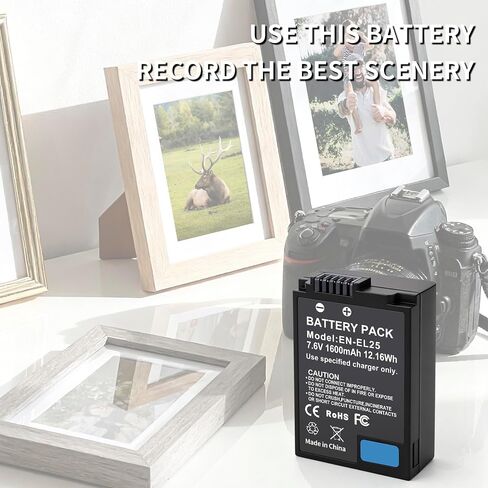 2-Pack EN-EL25 EN-EL25a Battery, Dual-Slot LCD Charger for Nikon Z30, Z50 in Saudi Arabia