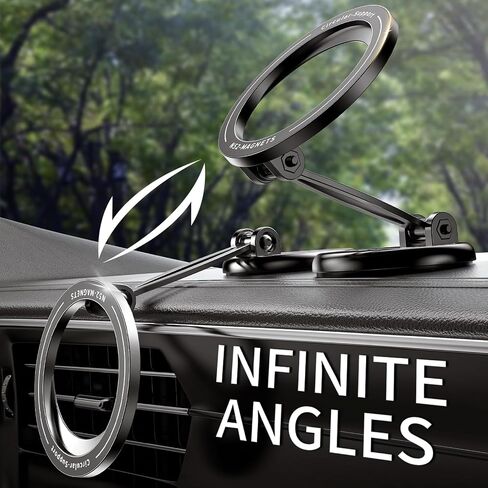Magnetic Phone Holder for Car, Adhesive Magnetic Car Mount for Dashboard, 360° Rotation Compatible with Devices for iPhone 17-12, Hands-Free Car Accessories in Kuwait