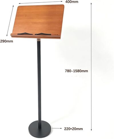 Bamboo Book Stand with Page Clips Laptop Stand, Versatile, for Home workplaces, Readers, Instrumentalists in Saudi Arabia