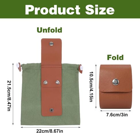6 Pack Waxed Canvas Foraging Bag, Foldable Mushroom Hunting Pouch with Belt Loop, Water-Resistant Harvest Basket for Camping, Hiking, Berry Picking & Tool Storage (4 Colors) in Saudi Arabia