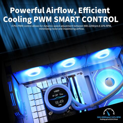 SAMA SM360 PRO 360mm ARGB Liquid CPU Cooler with 2.8" LCD Display in Kuwait