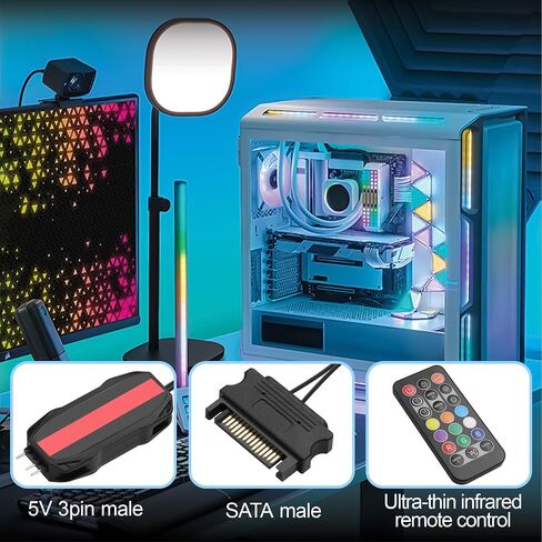 ARGB LED Controller with IR Remote, SATA Powered, 5V 3-Pin, 50cm Cable, Black Mini PC Lighting Controller in Kuwait