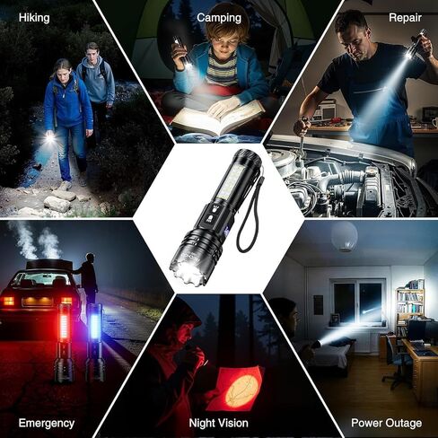RECHOO Rechargeable Flashlights High Lumen with LCD Display 2 Pack in Saudi Arabia