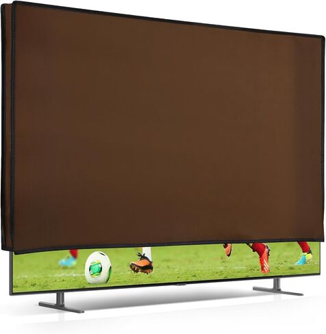 kwmobile Indoor 43" TV Cover – Television Dust Cover Screen Protector – TV Screen Dust Protection – Synthetic Fabric Black in Saudi Arabia