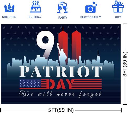 9/11 Decorations, 911 Patriot Day Decorations Backdrop Banner in Saudi Arabia
