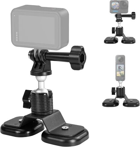 Magnetic Camera Mount fit for GoPro Hero 13/12/11/10/9/8/7/6,Insta360 X4/X3/Ace/Ace Pro,DJI Action5/4/3/2,Akaso,Strong Magnetic Car Camera Mount with 360° Rotation Cam Stand Base in Kuwait