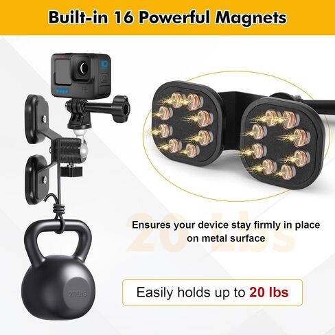 Magnetic Camera Mount fit for GoPro Hero 13/12/11/10/9/8/7/6,Insta360 X4/X3/Ace/Ace Pro,DJI Action5/4/3/2,Akaso,Strong Magnetic Car Camera Mount with 360° Rotation Cam Stand Base in Kuwait