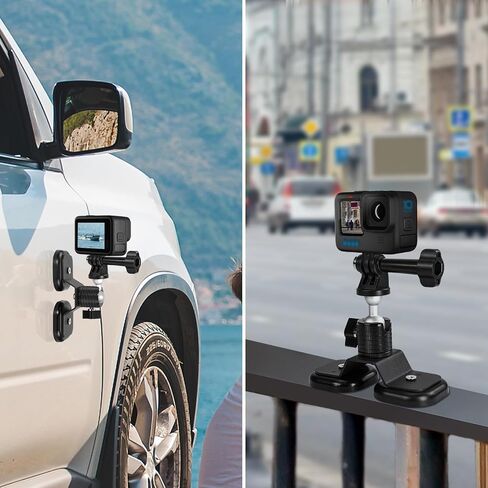 Magnetic Camera Mount fit for GoPro Hero 13/12/11/10/9/8/7/6,Insta360 X4/X3/Ace/Ace Pro,DJI Action5/4/3/2,Akaso,Strong Magnetic Car Camera Mount with 360° Rotation Cam Stand Base in Kuwait