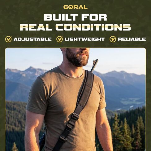Two Point Rifle Sling Quick Adjust Padded Gun Sling for Rifle Shoulder Strap with HK Hook, 2 Point Slings for Rifle Shotgun Crossbow, Hunting and Outdoor Sports in Kuwait