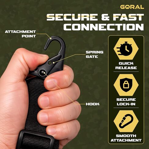 Two Point Rifle Sling Quick Adjust Padded Gun Sling for Rifle Shoulder Strap with HK Hook, 2 Point Slings for Rifle Shotgun Crossbow, Hunting and Outdoor Sports in Kuwait