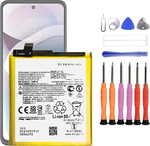 MK50 Battery Compatible with Moto rola Moto One 5G Ace/Moto G 5G Replacement Battery for 2021 XT2113-2, XT2113-5 with Repair Tool kit in Kuwait